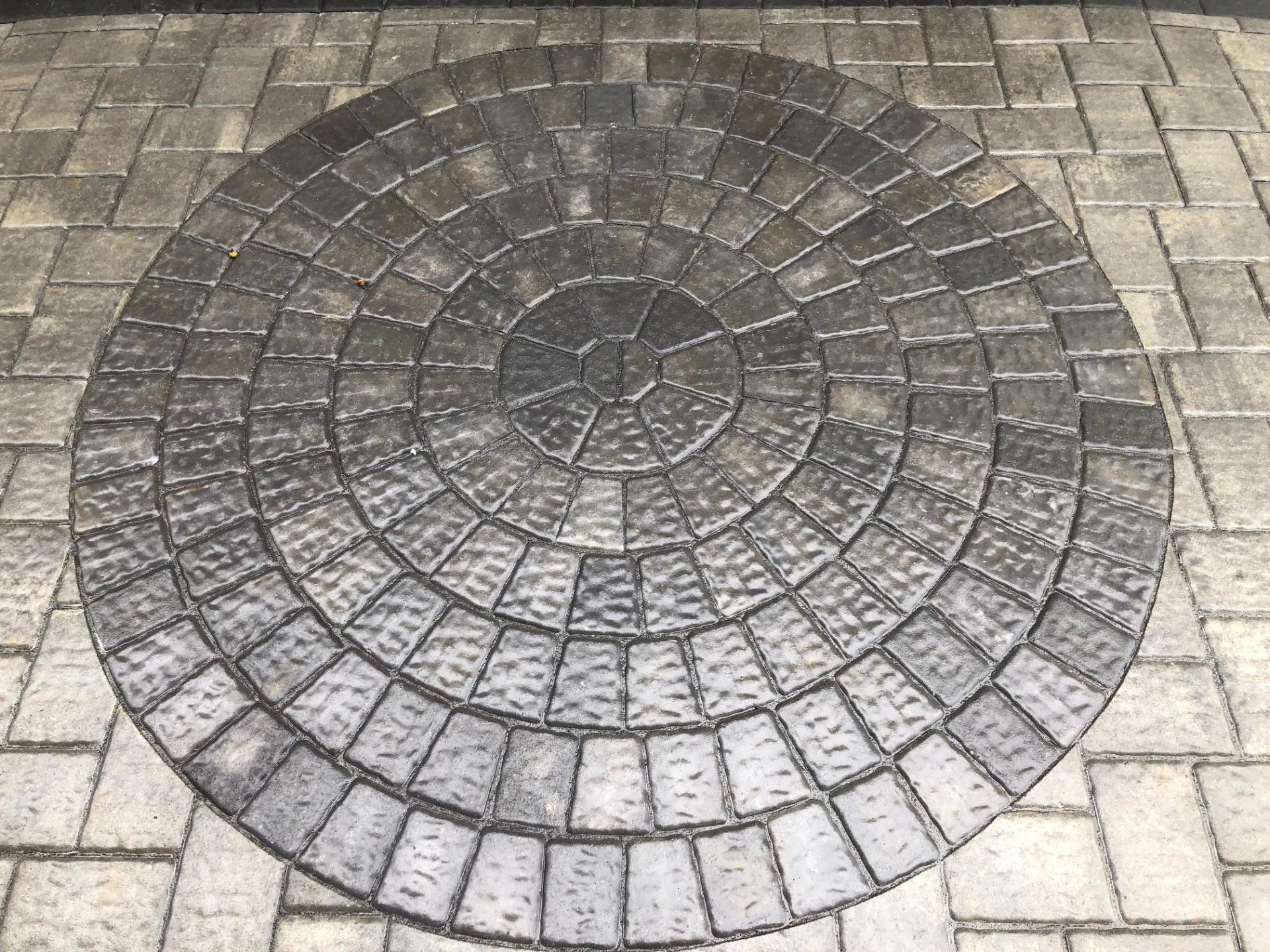 Close view of individual pavers and the joints between them